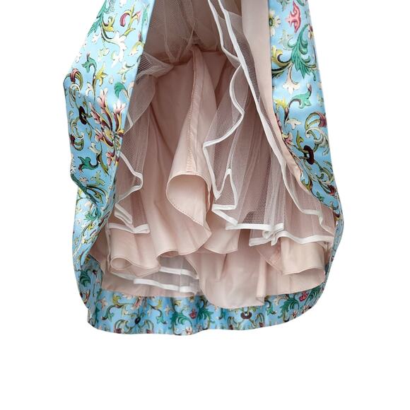 Sherri Hill Two Piece Skirt Set Printed Multicolor Sz 8 - Picture 9 of 11